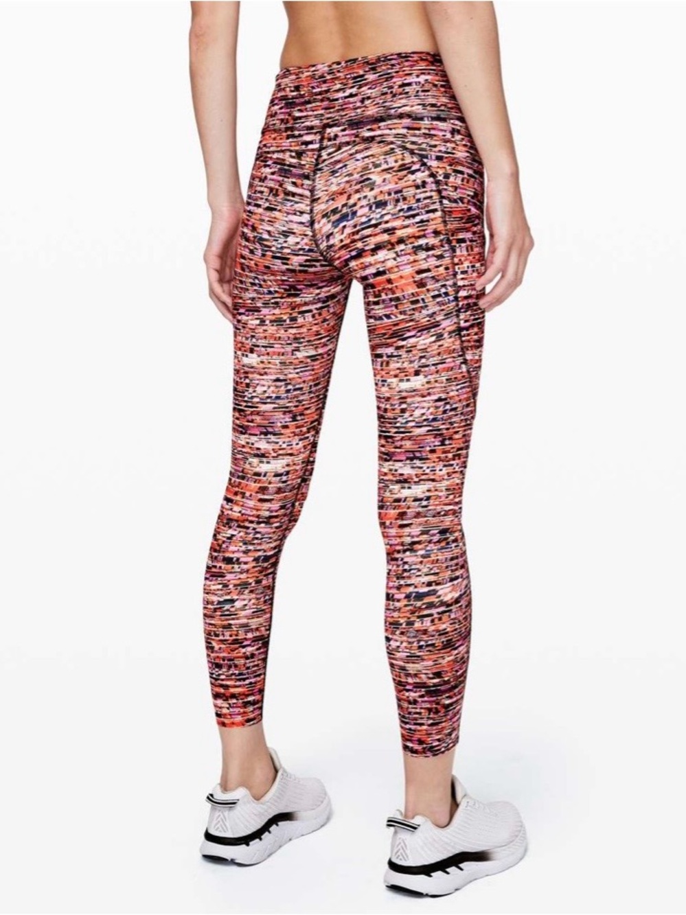 Lululemon Fast and Free Tight II 25β Nulux in Flash Pleat Orange Multi Leggings